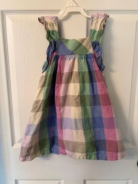 Baby Gap sz 5 Plaid Pastel Ruffle Strap Kids Dress - Multicolor lined sundress
